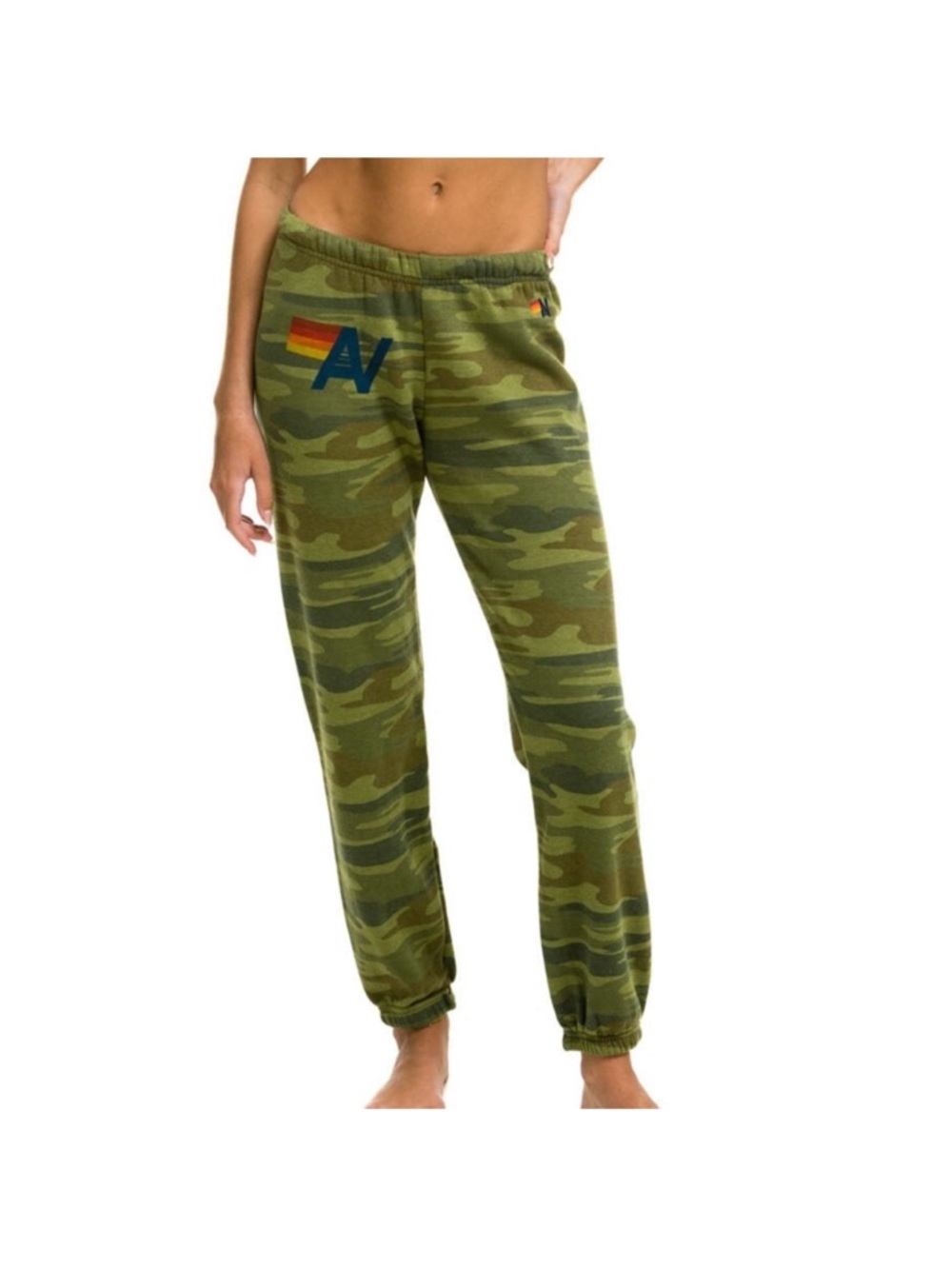 Aviator Nation Camo Track Pants with Side Logo | Size Small